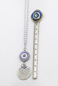 Resim biuti Parlak Taşlı Nazarlı Metal Ayetel Kürsi Araba Dikiz Ayna Süsü, Yeni Araba Hediyesi 