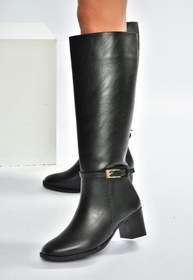Resim Fox Shoes V973600509 Siyah Kalın Topuklu Kadın Çizme 