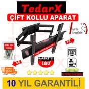 Resim 32'' 50'' Çift Kollu Hareketli Tv Duvar Askı Aparatı 
