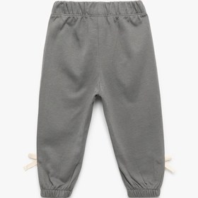 Resim Kız Bebek Pamuklu Beli Lastikli Fiyonk Detaylı Şardonlu Jogger Eşofman Altı 