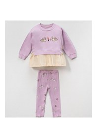 Resim Bellamio Kids Lila Ballerina Kuğu Kız Çocuk Alt Üst Takım 