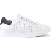 Resim Sail Laker's Sail Lakers - Beyaz Deri Beyaz Zımbalı Erkek Sneaker 