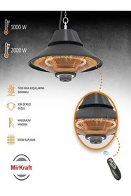 Resim Mirkraft Elirg R.c. Led Işıklı Elektrikli Isıtıcı, 2000 W, Uzaktan Kumandalı 