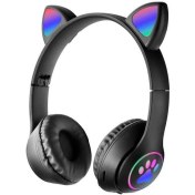 Resim Subzero SW78 Sevimli Kedi Kulaklı LED Işıklı Katlanabilir Kablosuz Kulaküstü Bluetooth 