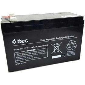 Resim Ttec 12 Volt 7 Amper - 12v 7ah - 12 V 7 Ah Amper Kuru Tip Akü Ups Güç Kaynağı Aküsü Pili Bataryası 