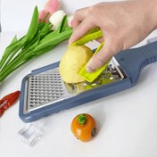 Resim 1 adet Çok Fonksiyonlu Parmak Koruyucu Sebze Kesme - Yeşil ve Mavi Saplı Mutfak Aleti, Patates, Soğan, Sarımsak İçin İdeal | Plastik Malzeme, Mutfak Güvenliği Ekipmanı | Ergonomik Tasarım | Dayanıklı Mutfak Aracı, Sebze Dilimleyici 