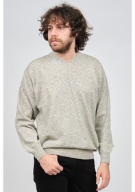 Resim Ida Erkek Lambswool V Yaka Kazak 0593130 Gri Gri 
