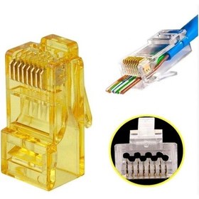 Resim electroon Sarı CAT6 EZRJ45 Açık Uçlu Soket 8P/8C - 100Adet 