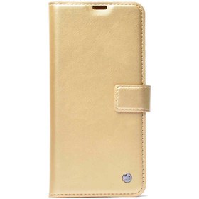 Resim Xiaomi Redmi 8 Uyumlu Kılıf Kar Deluxe Kapaklı Kılıf Gold 