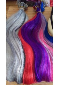 Resim Renkli İnsan Saçı Saç Kaynak Renkli.Colored Human Hair 