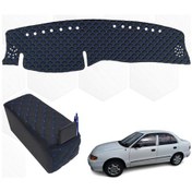 Resim Hyundai Accent Göğüs Halısı + Kolçak 1995-2000 Mavi Suni Deri (541043037) 