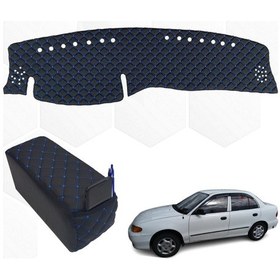 Resim Hyundai Accent Göğüs Halısı + Kolçak 1995-2000 Mavi Suni Deri (541043037) 