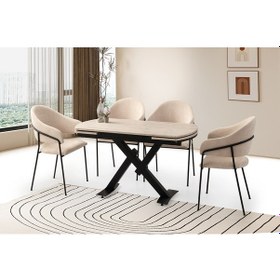 Resim Steel Masa, Kardelen Sandalye, Sidon, 130x80 Diğer 