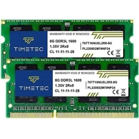 Resim 16 GB (2X8GB) DDR3L / Ddr3 1600MHZ PC3L-12800 / PC3-12800 Ecc Yok Tamponsuz 1.35V / 1.5V CL11 2rx8 Dual Rank 204-PIN Sodimm Dizüstü Dizüstü Bilgisayar Belleği Ram Modülü 