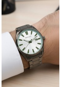 Resim Ferrucci Takvimli Erkek Kol Saati Çelik Kordon 3 Atm Suya Dayanıklı Bileklik Füme Sdfer029 Gümüş - Mavi 