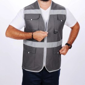 Resim Formteks Işçi Çok Cepli Reflektörlü Alet Yeleği Gri 