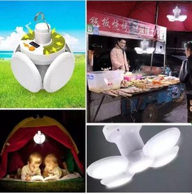 Resim Zhltools 5 Ledli 3 Farklı Işık Modlu Açılıp Kapanabilir Led Kanatlı Güneş Enerjili Solar Aydınlatma Asılabilir Kamp Feneri Beyaz 