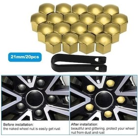 Resim Ankatek Mufunye 21mm Tekerlek Kapakları 20 Adet - Evrensel Vida Koruyucu Somun Kapağı Rt 