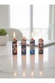 Resim nowapazar çakmak kedı köpek temalı simli 4 adet gonderılecektır 