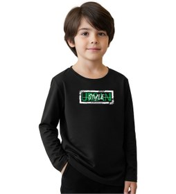 Resim Panios Kids Düz Yuvarlak Yaka Urbaan Baskı Detaylı Erkek Çocuk Sweatshirt Siyah 