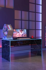 Resim Givayo Mobilya WARDEN OYUNCU MASASI ROYAL MAVİ BANT 