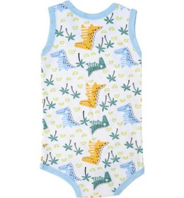 Resim Unisex Bebek Çocuk Raporlu Dinazor Baskılı Çıtçıtlı Zıbın Badi 001 