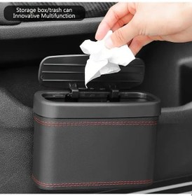 Resim Hightower Siyah Evrensel Araç Çöp Kutusu Katlanır Kapaklı Abs+ Otomobil Çöp Kovası 