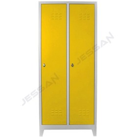 Resim Jessan Ofis 2 Li Eko Soyunma Dolabı Gri Sarı 