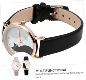 Resim Hemobllo 2adet Sevimli Kedi Desenli Li Kız Saati Analog Kayışlı Moda Saatler Okul Ve Dış Mekan Kullanımı 