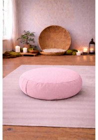 Resim Zafu Yoga Meditasyon Minderi - Yuvarlak Meditasyon Minderi Açık Pembe 