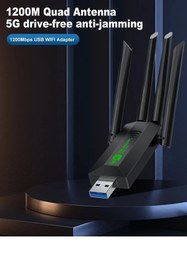 Resim Maxgo 3148 USB Wifi Adaptörü Kablosuz Wifi Internet Alıcı Ağ Kartı 1200 Mbps USB 3.0 Çift Bant 2.4gh 