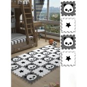 Resim Dijital Baskılı Yıldız-Ayı Desenli Çocuk Bebek Odası Yapboz Puzzle Japon Halı 