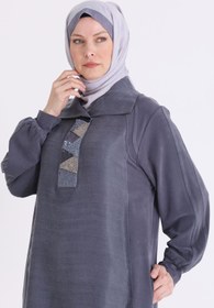Resim behrem Büyük Beden Tesettür Tunik 20145 Lacivert 