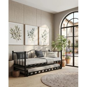 Resim Missidea Kamelya Daybed Yavrulu Siyah Karyola 90X200 cm 