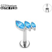 Resim İherag23 Astm F136 Titanyum Piercing Küpe, Dudak, Kulak, Burun Ve Göbek İçin, Cz Süslemeli, Daith Ve Tragus Uyumlu Mavi Çinko Kaplama Green 