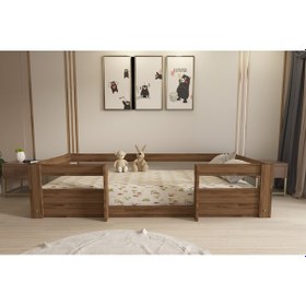 Resim Herseycik Ninnimo Montessori 90X190 Yatak Uyumlu Karyola M4-2 Ceviz 