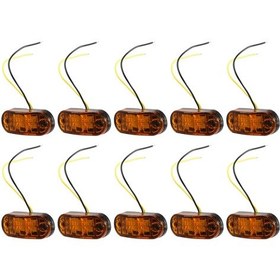 Resim 10 Adet Amber 2 Led Oval İndirimli Römork Araba Yan İşaretleyici Arka Lambası 