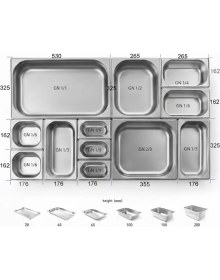 Resim Üret Çelik Üret Saplı Gastronom Küvet Kapağı Gn 1/3 (32,5 × 17,6 cm) 