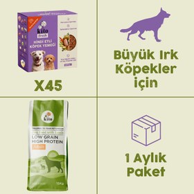 Resim 45 Adet Kito Fresh Hindi Etli Köpek Yemeği %100 Taze İçerikli Mama+ 15 kg Yetişkin Köpek Maması 