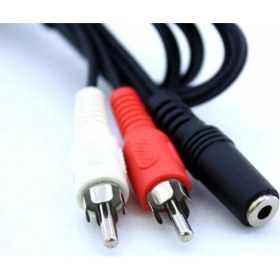 Resim Swat 2Rca Erkek 3,5Mm Stereo Dişi Ses Kablosu 1,5 Metre 