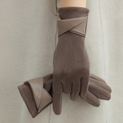 Resim Şık Dokunmatik Eldiven, 1 Çift, Kış Sıcaklığı, Polyester Yünlü Astar, Esnek, Düz Renk, Püskül Tasarım, Soluklu Örgü, Gündelik Çıkışlar, Bisiklet Sürme, Sürüş için 