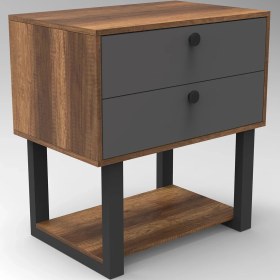 Resim Yurudesign Marken C Ofis 2'li Keson Metal Ayaklı Barok-Antrasit 