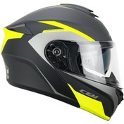 Resim CGM 568G BER DRESDA ÇENE AÇILIR MOTOSİKLET KASKI SARI-GRİ / S 