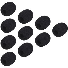 Resim Maiyame 10 Adet Siyah Mini Mikrofon Rüzgar Koruyucu Kılıf - 8mm Çapında Yaka Mikrofonu Aksesuarı 