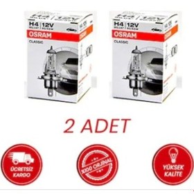 Resim H4 Osram Far Ampulü H4 12V 55W 64193Clc -2 Adet- + 