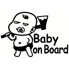 Resim Arabada Bebek Var Baltalı Çocuk Sticker 20 X 14 Cm 