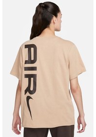 Resim Nike Air Sportswear Tee Loose Ft Kadın Büyük Beden %100 Pamuk Tişört Açık Kahve Açık Kahverengi 