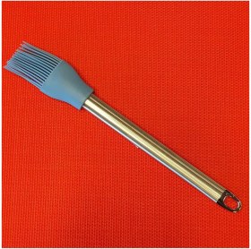 Resim Mavi 26 cm Paslanmaz Çelik Kulplu Silikon Fırça, Mutfak Için Ideal Araç 