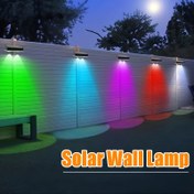 Resim 4 Adet FACHOI Güneş Enerjili Duvar Aydınlatması, Çit ve Garaj Işıkları, Bahçe ve Patio Dekoratif Gece Aydınlatma, Yürüyüş Yolu Işıkları, Tatil Süsleme için 9 Modlu Akıllı Işık Sensörlü Renkli Dış Mekan Aydınlatma 