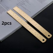 Resim Yüksek Kaliteli 150mm Bakır Cetvel - Hassas Çizim ve Ölçüm Aracı - Öğretmenler ve Öğrenciler için İdeal Hediye 